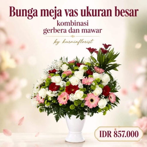 bunga vas meja kombinasi