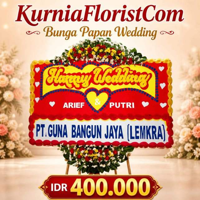 bunga papan pernikahan kurnia florist murah jakarta