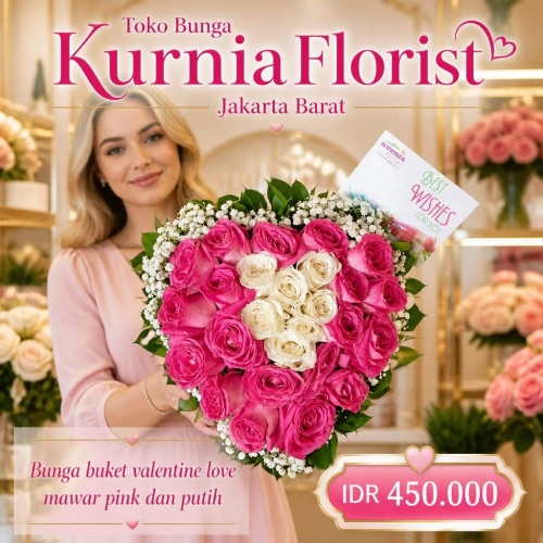 buket love with and pink 