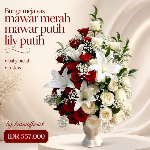 Bunga Meja Merah Putih