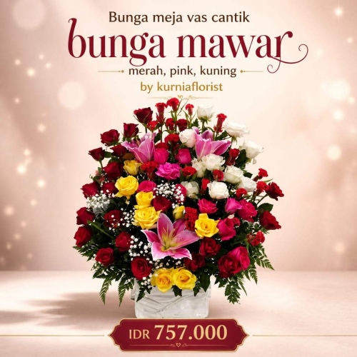Flower vase redrose mix