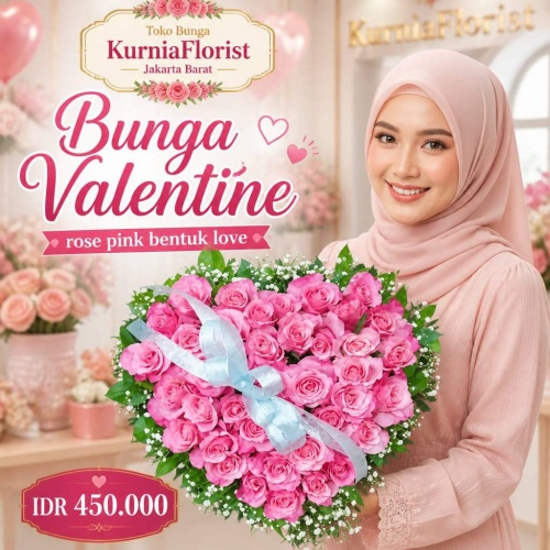 buket love warna pink